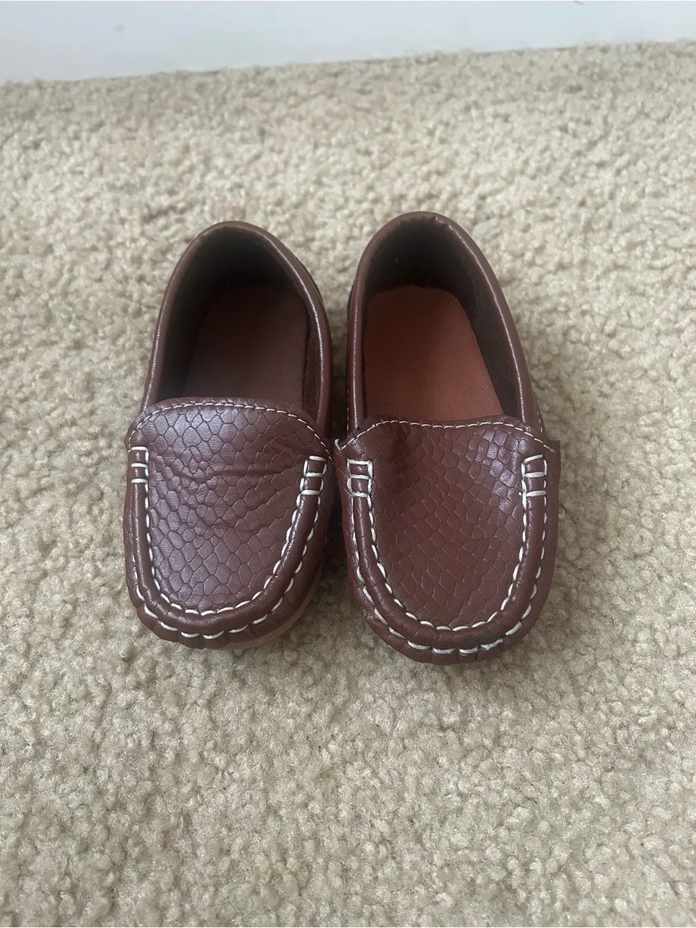 Kids Brown Slip-On Moccasin Loafers - Classic Style